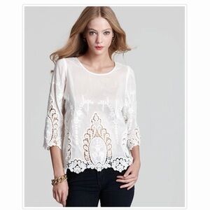 Anthropologie Dolce Vita Deidra Embrodiered Lace Blouse